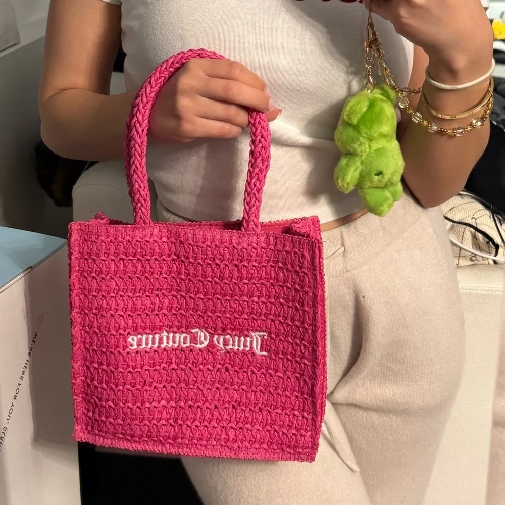 Juicy Couture Pink Woven Tote Bag